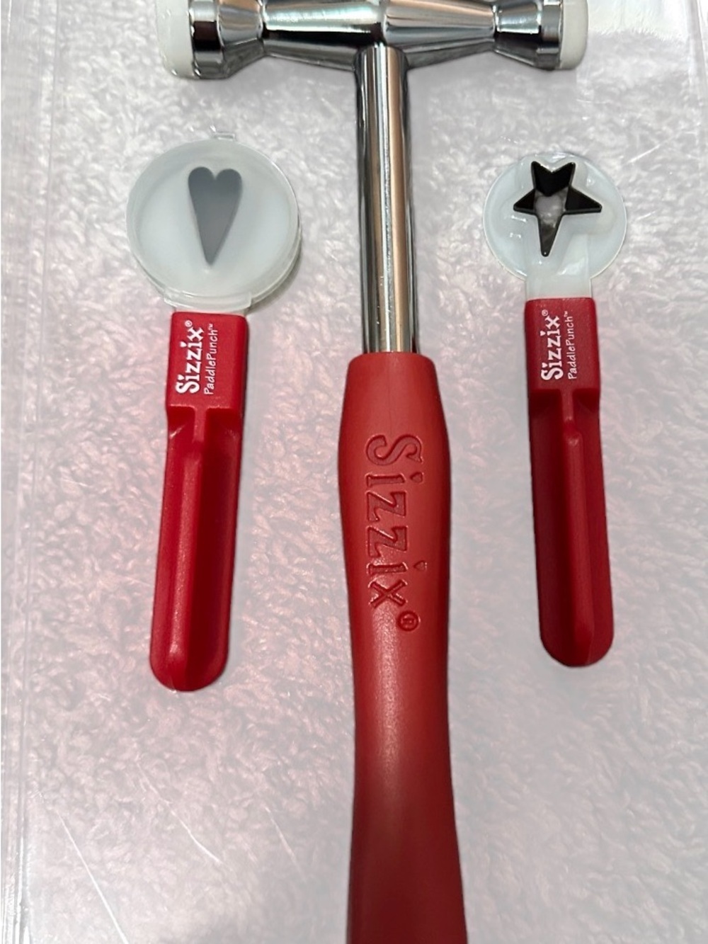 Sizzix Red Craft Punch Set with Heart and Star Heads